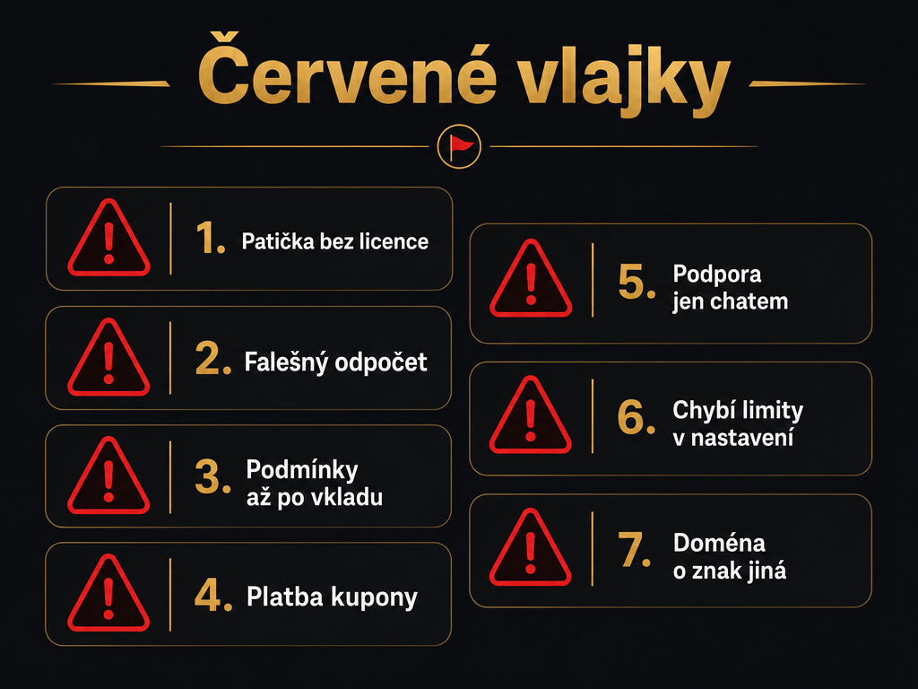Červené vlajky u nového online casina